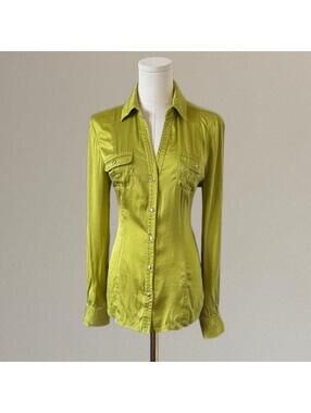 Y2K Cache silk button up blouse. Size M.
